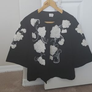Chicos black embroidered jacket